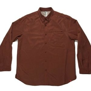 Mens Large Maroon The North Face Long Sleeve Butto
